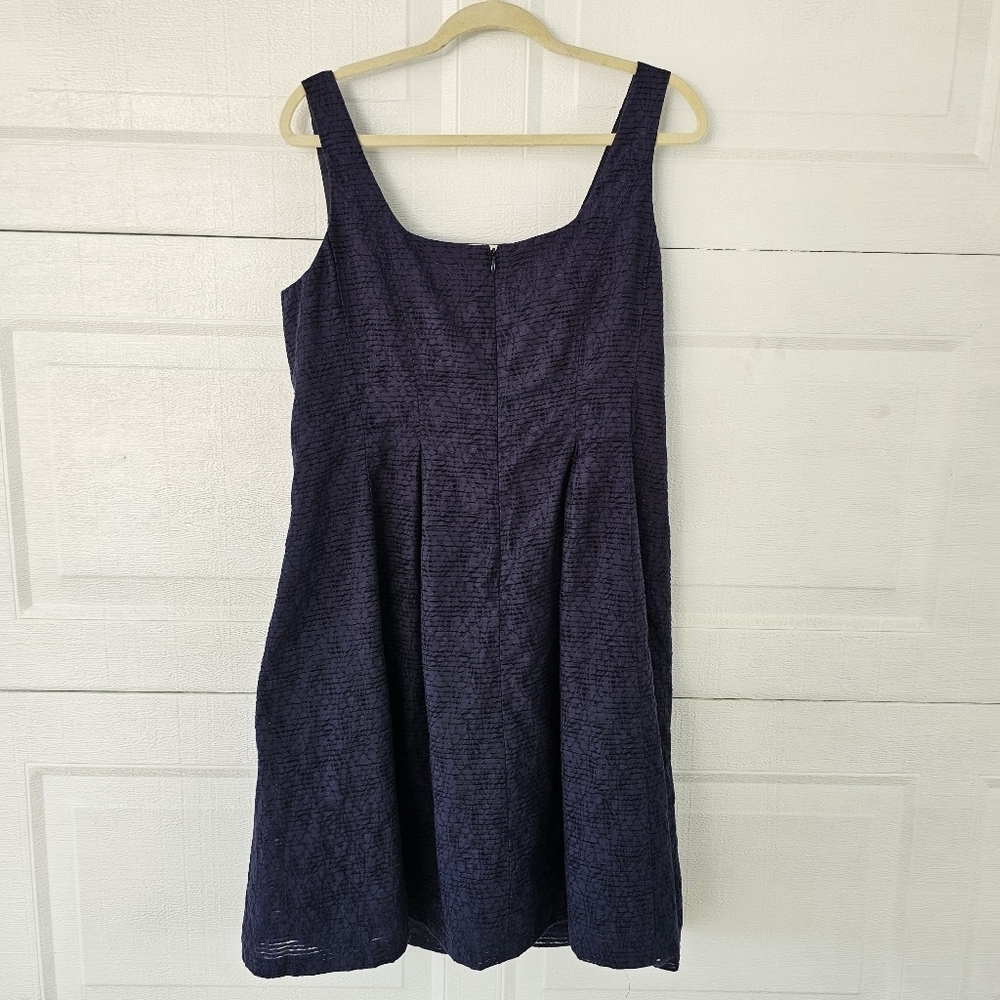 Nine West 14 Navy Blue Sleeveless Knee Lenth Woman's Dess - Picture 3 of 11